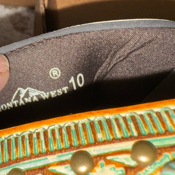 Montana West Black and Green Embellished Sandals - Picture 9 of 9